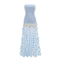 display: Front view of 3D Floral Strapless Dress
