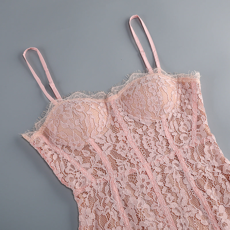  Close-up detail 1 of Lace Corset Gown In Pink