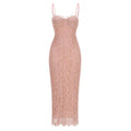 display: Front view of Lace Corset Gown In Pink