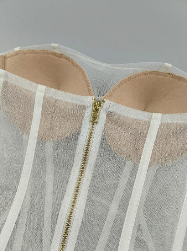  Close-up detail 3 of Tulle Bouquet Strapless Gown