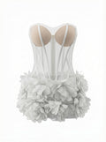 display: Front view of Tulle Bouquet Strapless Gown