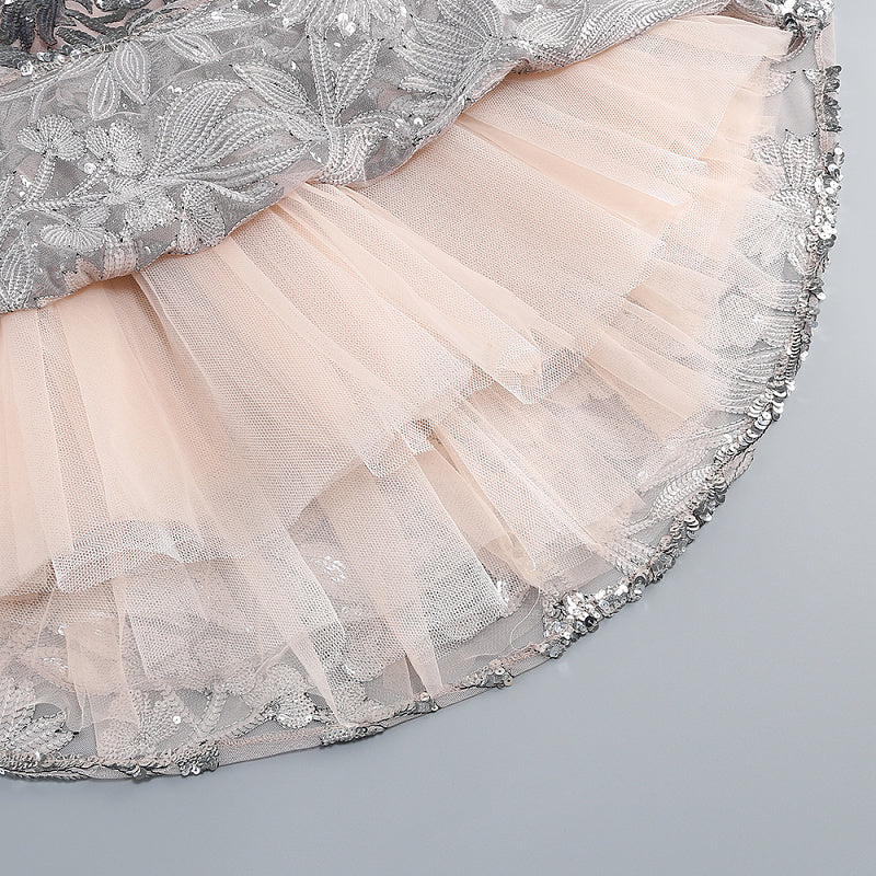  Close-up detail 4 of Silver Sequin Mini Gown