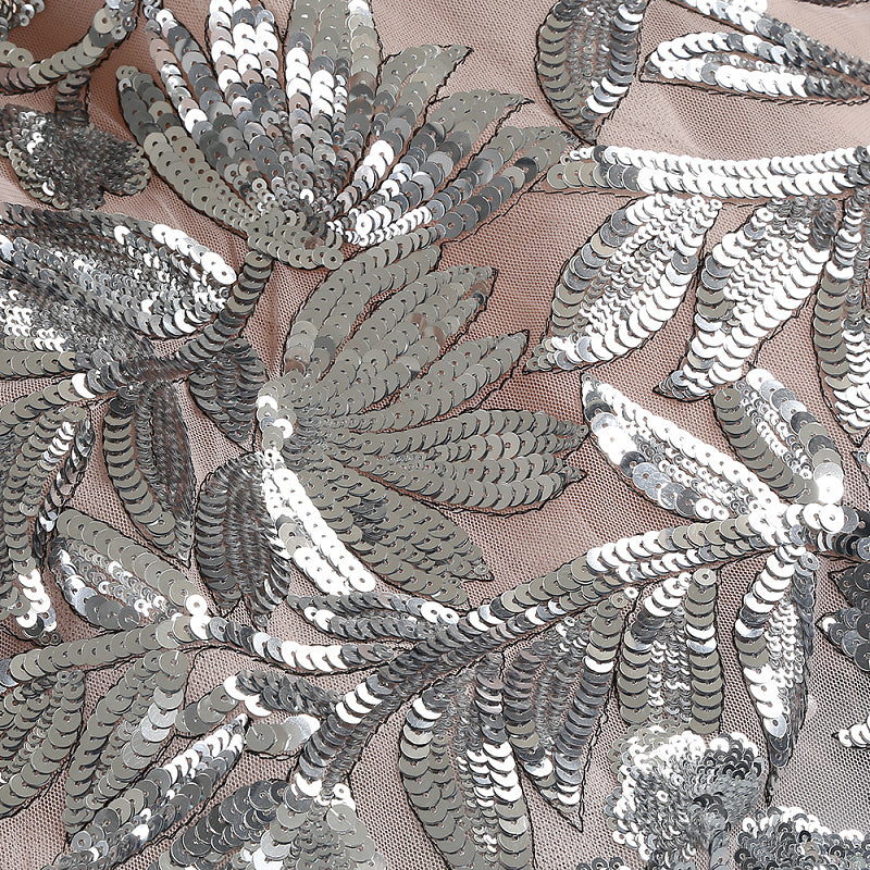  Close-up detail 6 of Silver Sequin Mini Gown