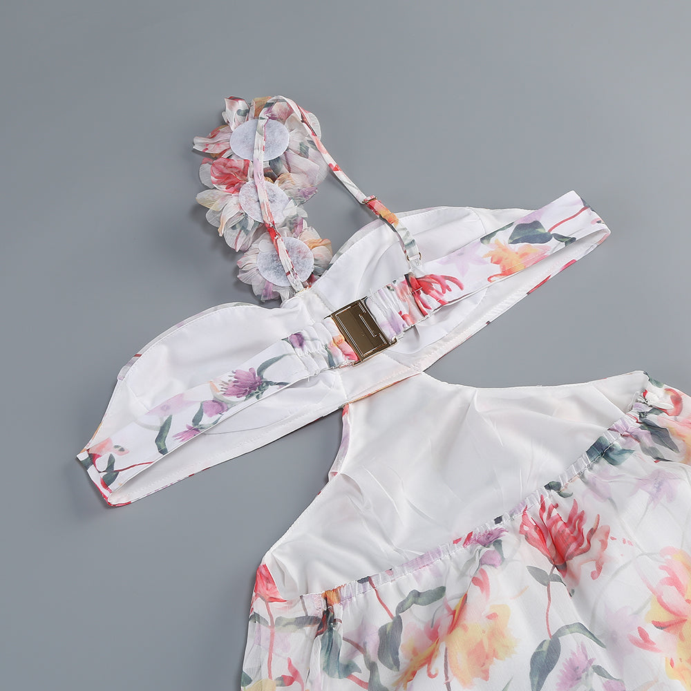  Close-up detail 2 of Floral One-Shoulder Maxi Dress