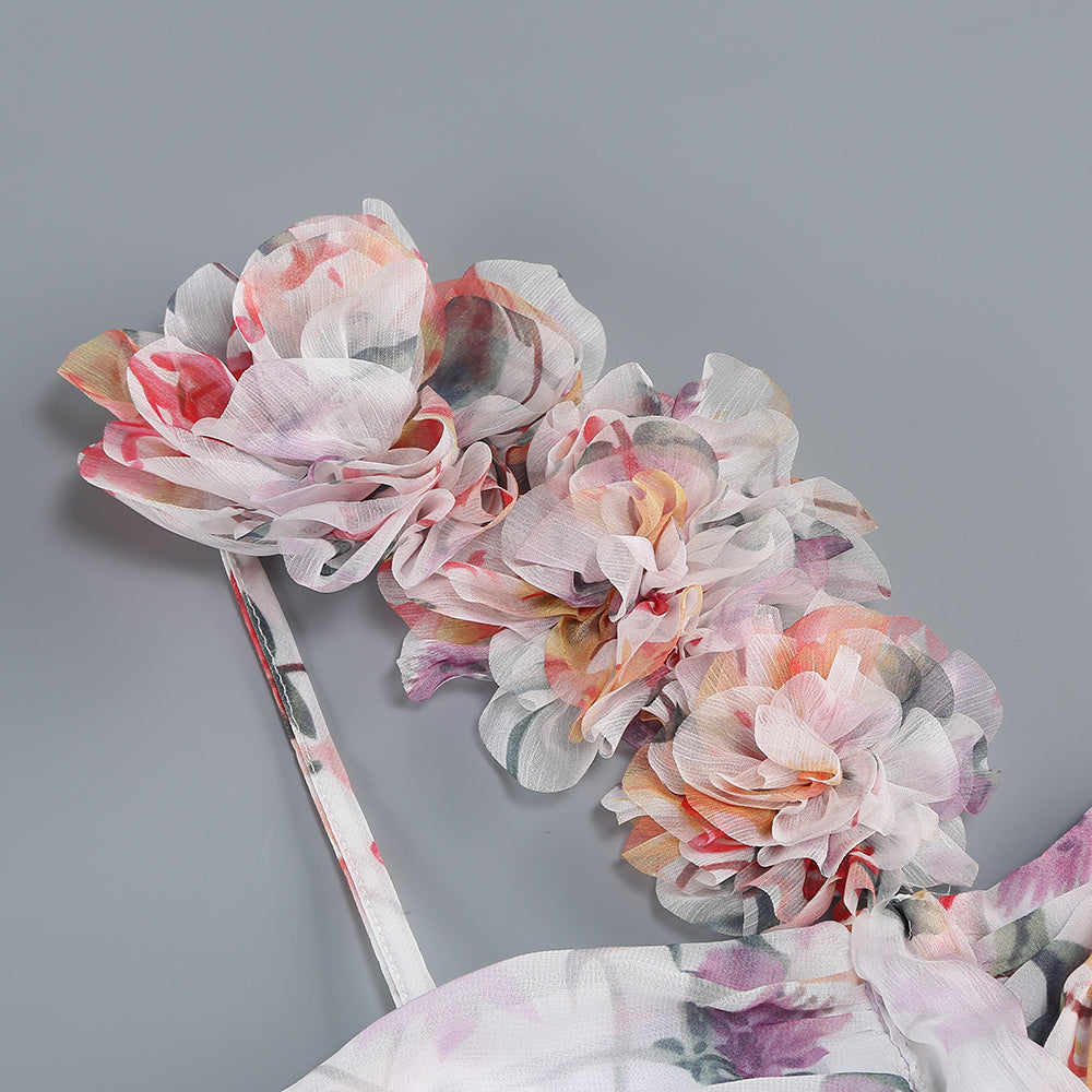  Close-up detail 3 of Floral One-Shoulder Maxi Dress