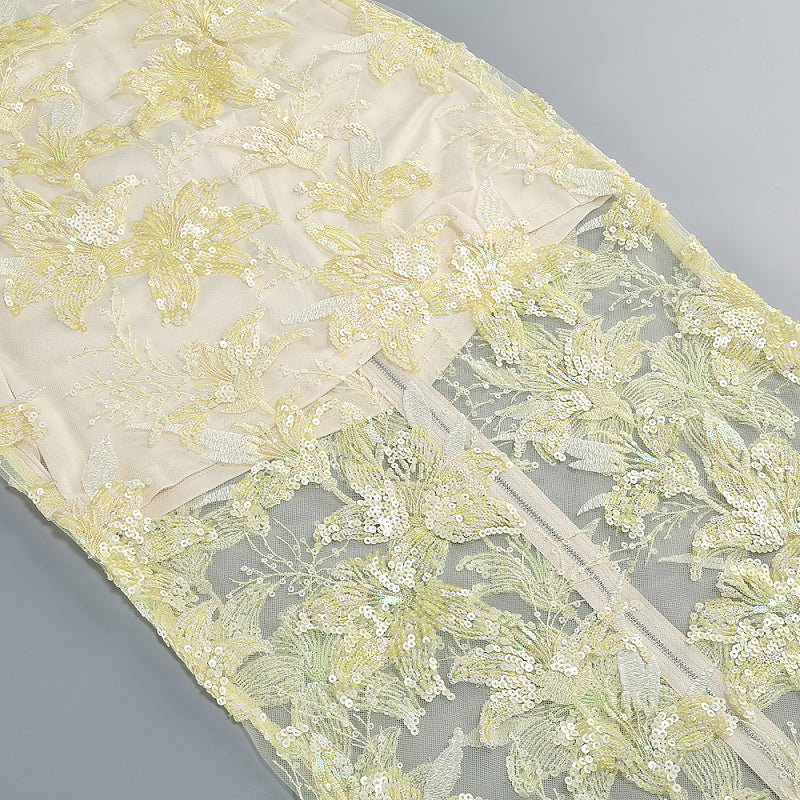  Close-up detail 3 of Embroidered Strapless Gown