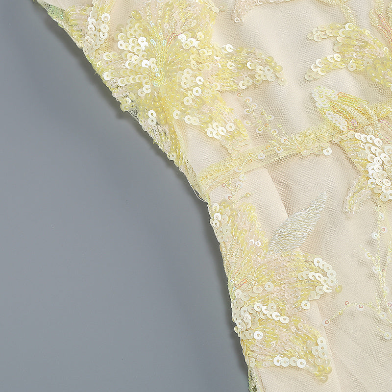  Close-up detail 4 of Embroidered Strapless Gown