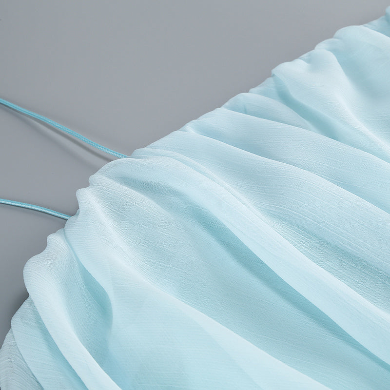  Close-up detail 3 of Sheer Sash Halter Maxi Dress