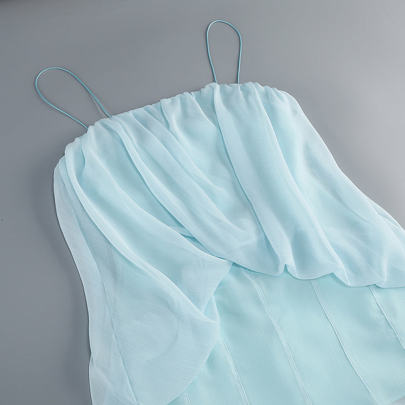  Close-up detail 4 of Sheer Sash Halter Maxi Dress