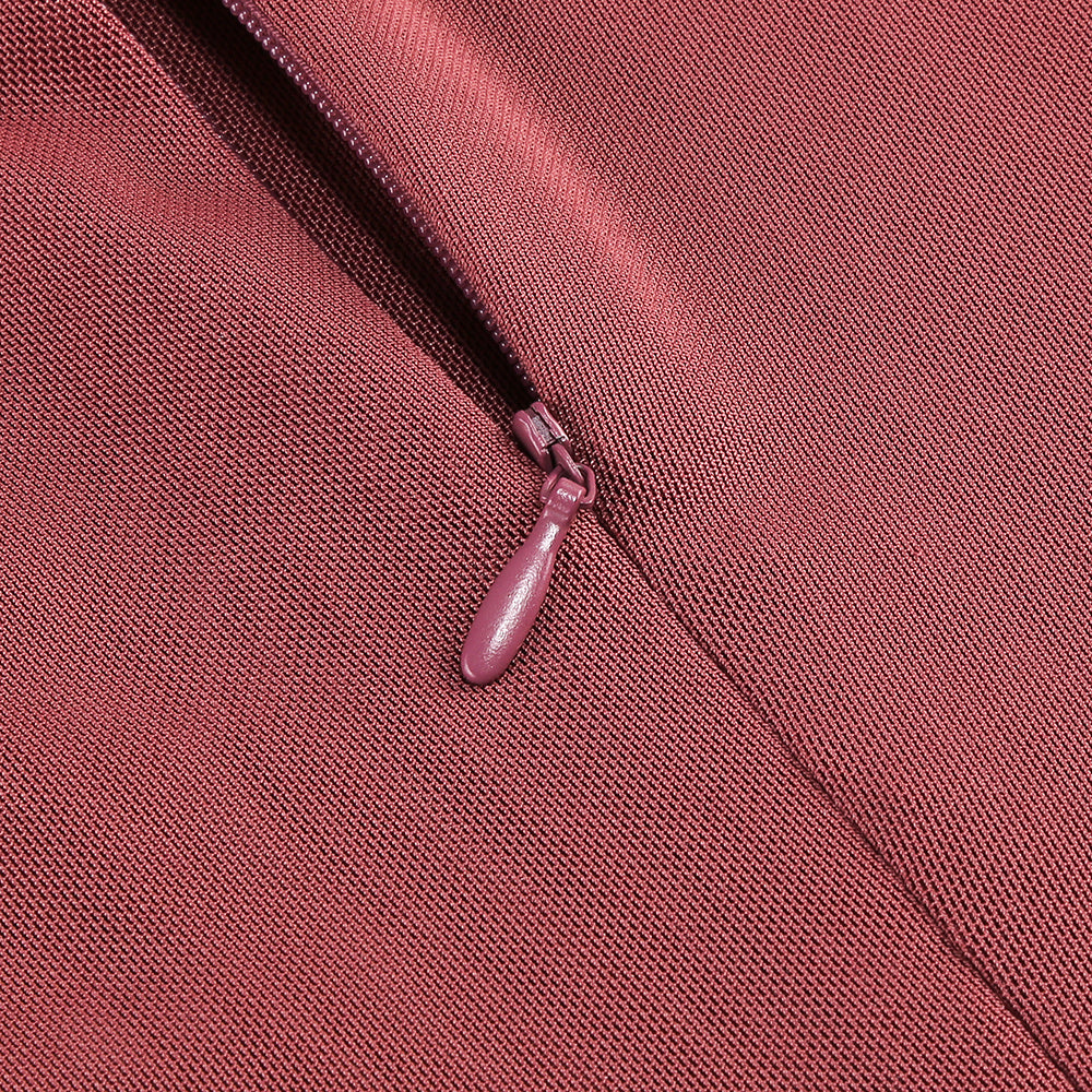  Close-up detail 8 of Mock Neck Ruffle Bodycon Maxi Dress