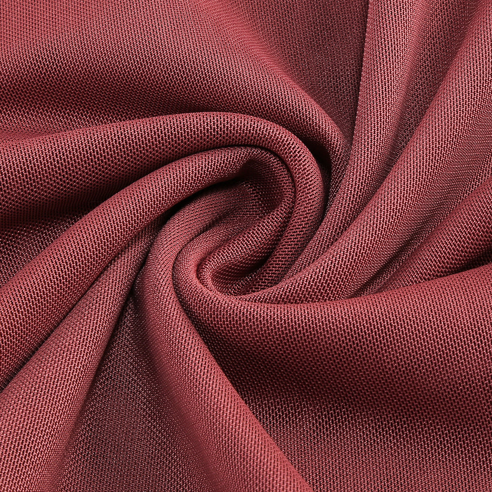  Close-up detail 9 of Mock Neck Ruffle Bodycon Maxi Dress
