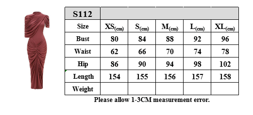 Size guide for Mock Neck Ruffle Bodycon Maxi Dress