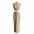 display: Front view of Twist Cutout Maxi Dress