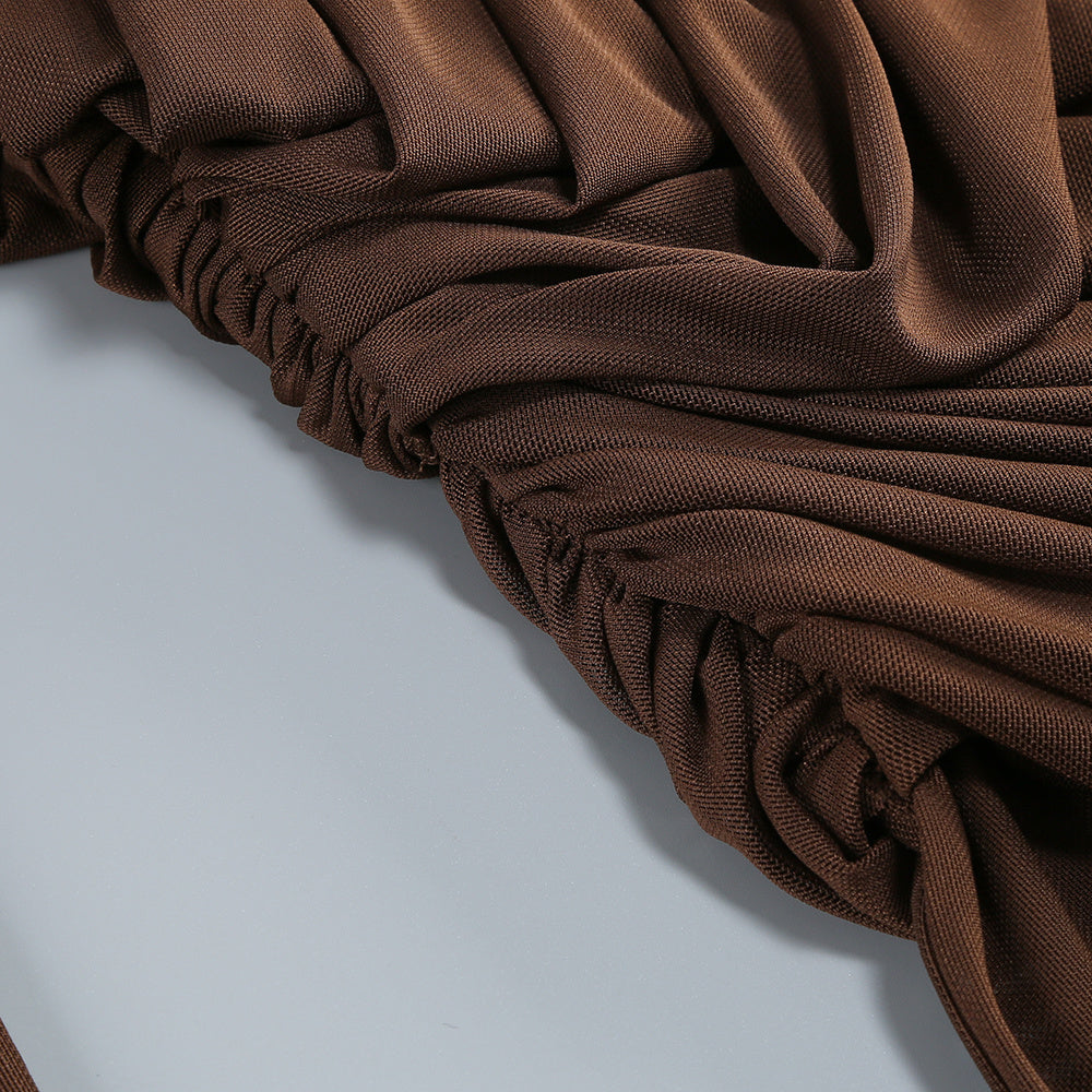  Close-up detail 1 of Off-Shoulder Solid Mini Dress