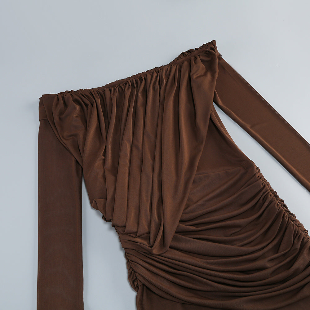  Close-up detail 6 of Off-Shoulder Solid Mini Dress