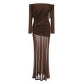 display: Front view of Off-Shoulder Solid Mini Dress